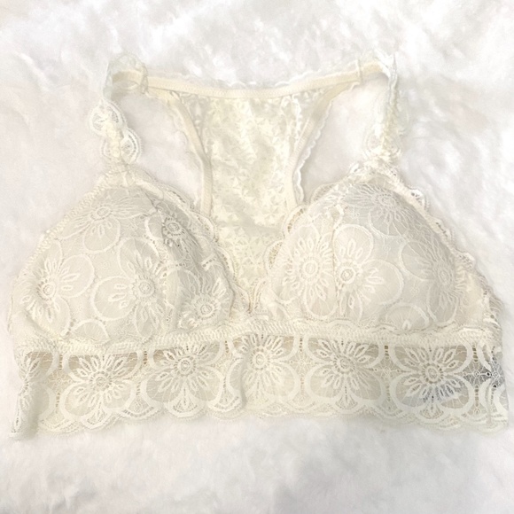 NWOT Aerie Cream Lace Bralette in Size Large - Picture 1 of 7